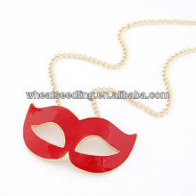 special design innovative fancy lip alloy pendant for girls fashion long chain necklaces